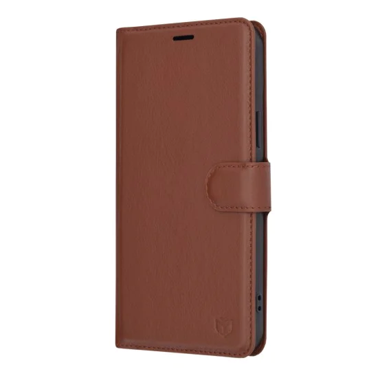 Калъф за iPhone 15 Plus - Кожено Протектор - Кафяв