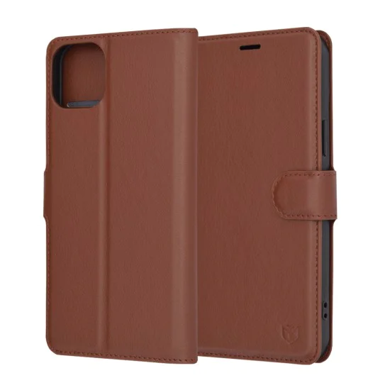 Калъф за iPhone 15 Plus - Кожено Протектор - Кафяв