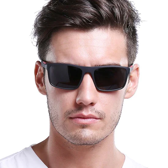 Слънчеви очила - Polarized TR90 (MM101) - матово черно / червено