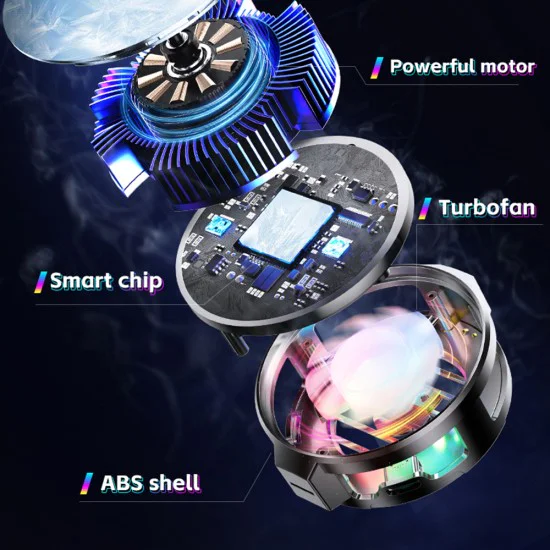 Вентилатор за телефон, RGB - (P66) - Черен