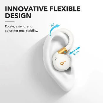 Безжични спортни слушалки, Bluetooth, водоустойчиви - Anker SoundCore X20 (A3968G21) - бели
