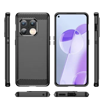 Калъф за OnePlus 10 Pro - Carbon Silicone - Черен