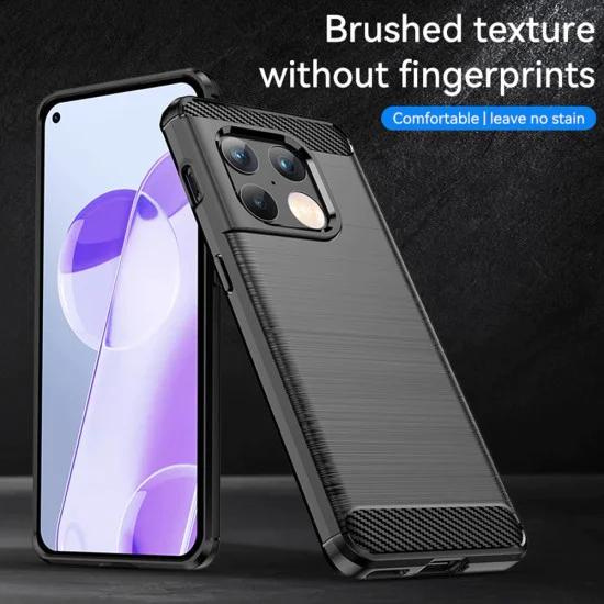 Калъф за OnePlus 10 Pro - Carbon Silicone - Черен