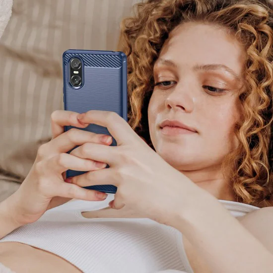 Калъф за Sony Xperia 10 VI - Carbon Silicone - Черен