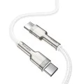 Кабел Type-C към Type-C, супер бързо зареждане, 100W, 480Mbps, 20V, 5A, 1m - Baseus Cafule Series Metal (CATJK-C02) - бял