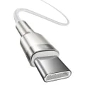 Type-C кабел, супер бързо зареждане, 100 W, 2 m - Baseus Cafule Series Metal (CATJK-D02) - бял