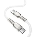 Type-C кабел, супер бързо зареждане, 100 W, 2 m - Baseus Cafule Series Metal (CATJK-D02) - бял