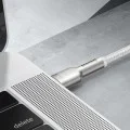 Type-C кабел, супер бързо зареждане, 100 W, 2 m - Baseus Cafule Series Metal (CATJK-D02) - бял