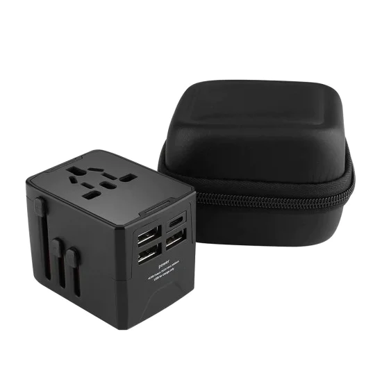 3 x USB, Type-C, EU, UK, AUS, US - (HHT904) - черен