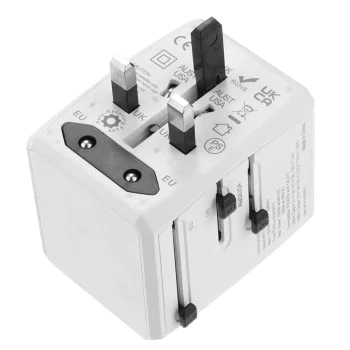 Захранващ адаптер PD20W, 2 x USB, 2 x Type-C, EU, UK, AUS, US - (HHT904) - Бял