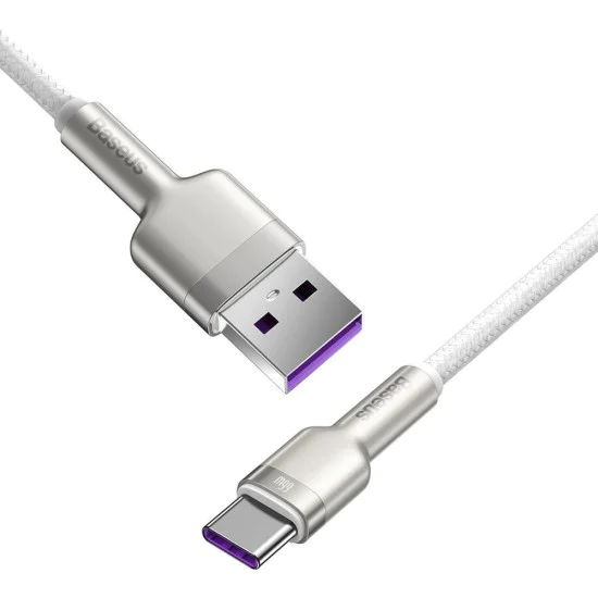 USB към Type-C кабел за данни 66W, 2m - Baseus Cafes (CAKF000202) - бял