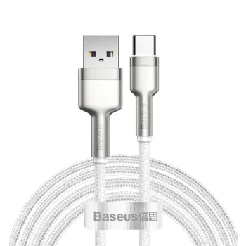 USB към Type-C кабел за данни 66W, 2m - Baseus Cafes (CAKF000202) - бял
