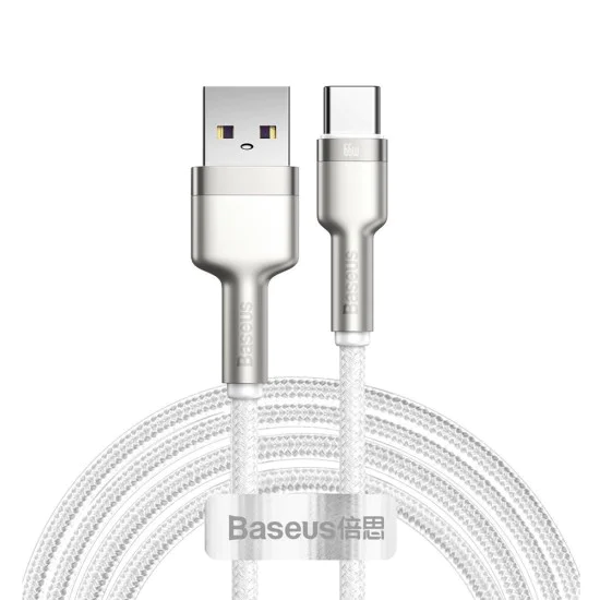 USB към Type-C кабел за данни 66W, 2m - Baseus Cafes (CAKF000202) - бял