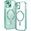 Калъф за iPhone 13 - Luxury Glitter MagSafe - Light Green