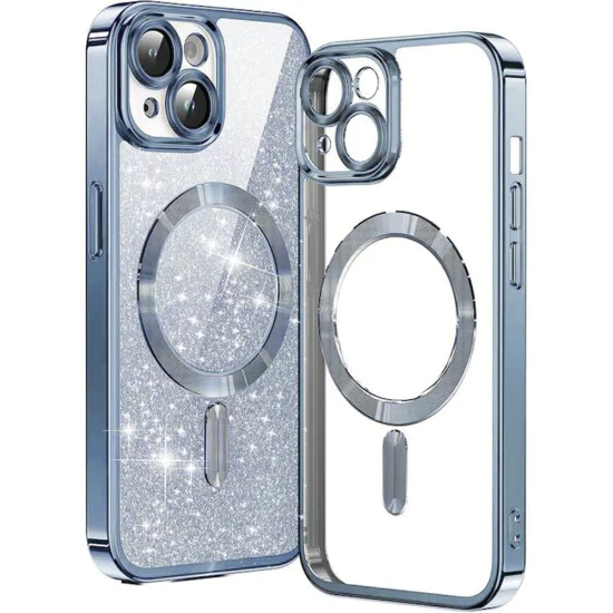 Калъф за iPhone 13 - Luxury Glitter MagSafe - Light Blue