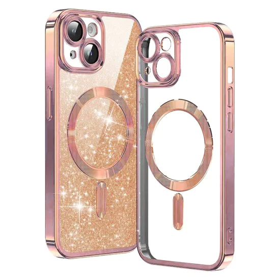 Калъф за iPhone 13 - Luxury Glitter MagSafe - Rose Gold