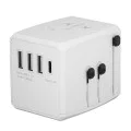 Захранващ адаптер PD30W, 3 x USB, Type-C, EU, UK, AUS, US - (HHT904) - Бял