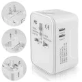 Адаптер за 2 x USB-C, EU, UK, AUS, US - (HHT202-2C) - Бял