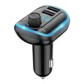 Зарядно за кола с FM модулатор, LED дисплей, 2xUSB 3.1A, MicroSD - Yesido (Y44) - черно