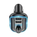 Зарядно за кола с FM модулатор, LED дисплей, 2xUSB 3.1A, MicroSD - Yesido (Y44) - черно