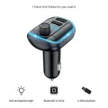 Зарядно за кола с FM модулатор, LED дисплей, 2xUSB 3.1A, MicroSD - Yesido (Y44) - черно