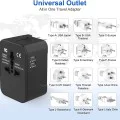 Адаптер за 2 x USB-C, EU, UK, AUS, US - (HHT202-2C) - Бял