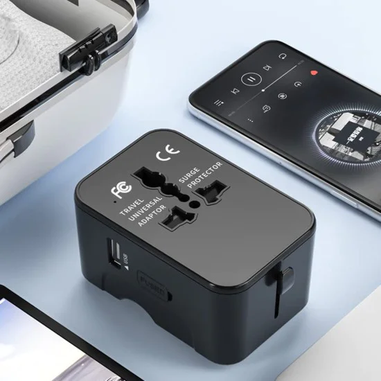 Адаптер за 2 x USB-C, EU, UK, AUS, US - (HHT202-2C) - черен