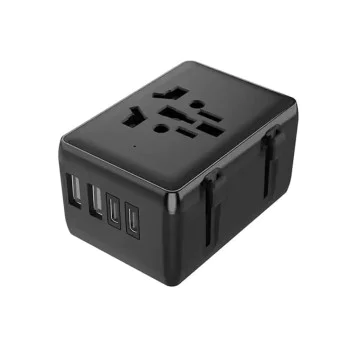 Адаптер за щепсел PD20W, 2 x USB, 2 x Type-C, EU, UK, AUS, US - (HHT203A) - Черен