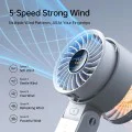 Ръчен вентилатор – JisuLife Life7 – LED дисплей, 3600mAh, 5 скорости – Сив