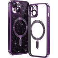 Калъф за iPhone 15 - Luxury Glitter MagSafe - Deep Purple