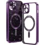 Калъф за iPhone 15 - Luxury Glitter MagSafe - Deep Purple