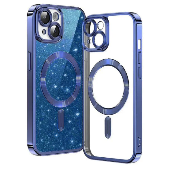Калъф за iPhone 13 - Luxury Glitter MagSafe - Deep Blue