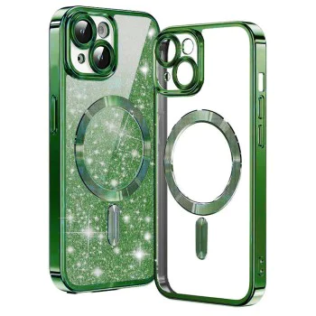 Калъф за iPhone 13 - Luxury Glitter MagSafe - Deep Green