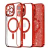 Калъф за iPhone 12 Pro - Luxury Glitter MagSafe - Червен