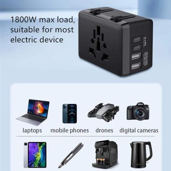 15W захранващ адаптер, 2xUSB-C, 2xUSB, EU, UK, AUS, US - (HHt204A) - Бял