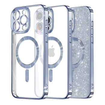 Калъф за iPhone 14 Pro Max - Luxury Glitter MagSafe - Light Blue