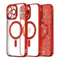 Калъф за iPhone 15 Pro Max - Luxury Glitter MagSafe - Червен