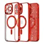 Калъф за iPhone 15 Pro Max - Luxury Glitter MagSafe - Червен