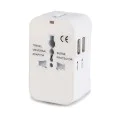 Адаптер за 2 x USB, EU, UK, AUS, US - (HHT202) - Бял