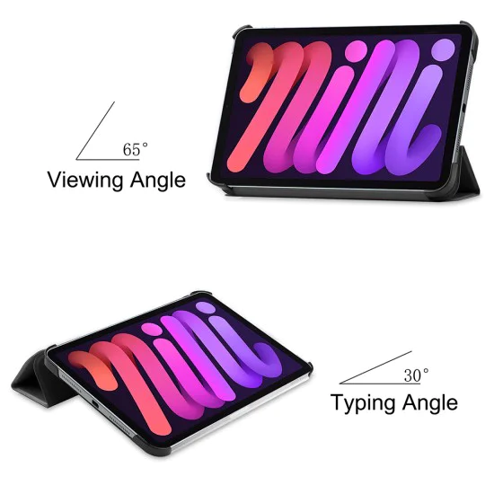 Калъф за iPad mini 6 (2021) / iPad mini 7 (2024) - FoldPro - Черен