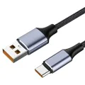 USB към Type-C кабел за данни, супер бързо зареждане, 100 W, 480 Mbps, 6 A - (PCB018) - черен