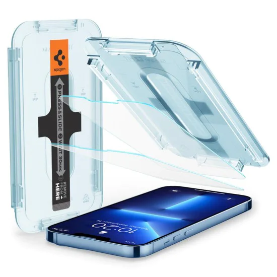 Протектор за iPhone 13 / iPhone 13 Pro / iPhone 14 (комплект 2) - Spigen Glas.tR EZ FIT - Прозрачен