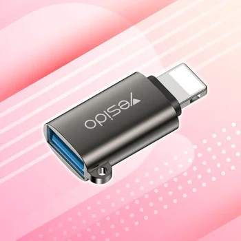 USB 3.0 към Lightning 480Mbps OTG адаптер - Yesido (GS14) - черен