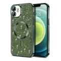 Калъф за IPhone 12 - Луксозен блясък MagSafe - Наситено зелен