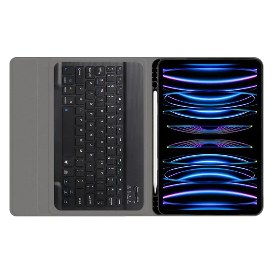 Калъф с клавиатура за iPad Pro 11 (2018 / 2020 / 2021 / 2022) - Калъф CozyTab - Черен