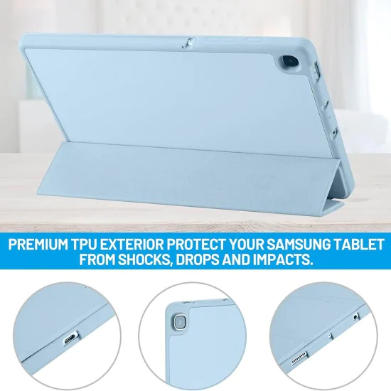 Калъф за Samsung Galaxy Tab S6 Lite (2020/2022/2024) - Flex Trifold - Небесно син
