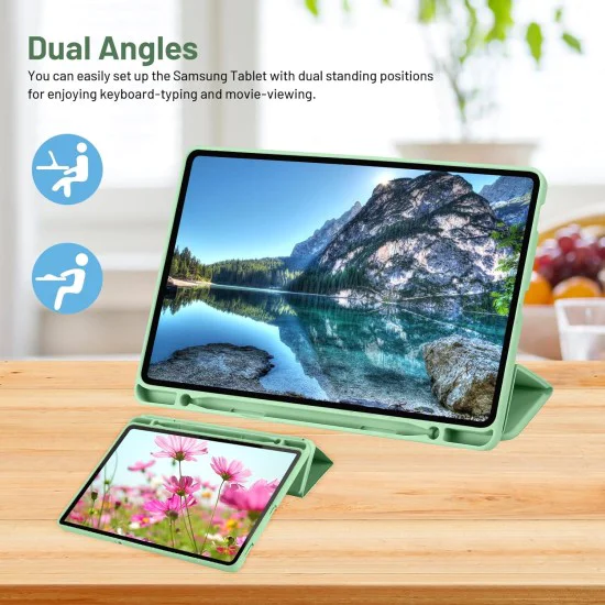 Калъф за Samsung Galaxy Galaxy Tab S6 Lite (2020/2022/2024) - Flex Trifold - Matcha Green