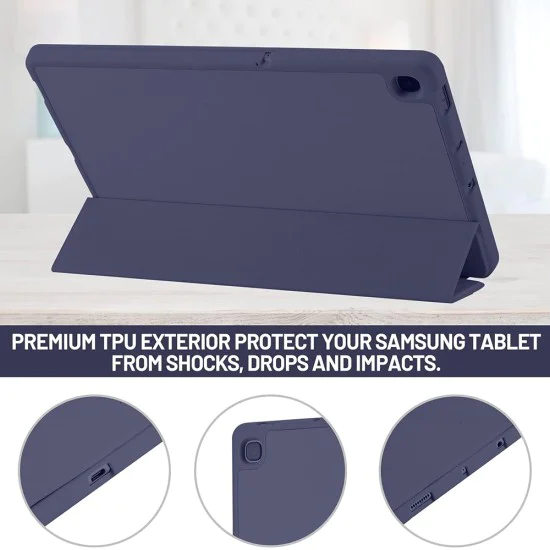 Калъф за Samsung Galaxy Tab S6 Lite (2020/2022/2024) - Flex Trifold - Тъмно син