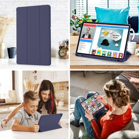 Калъф за Samsung Galaxy Tab S6 Lite (2020/2022/2024) - Flex Trifold - Тъмно син