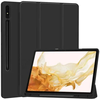 Калъф за Samsung Galaxy Tab S7 Plus / S8 Plus - Flex Trifold - Черен